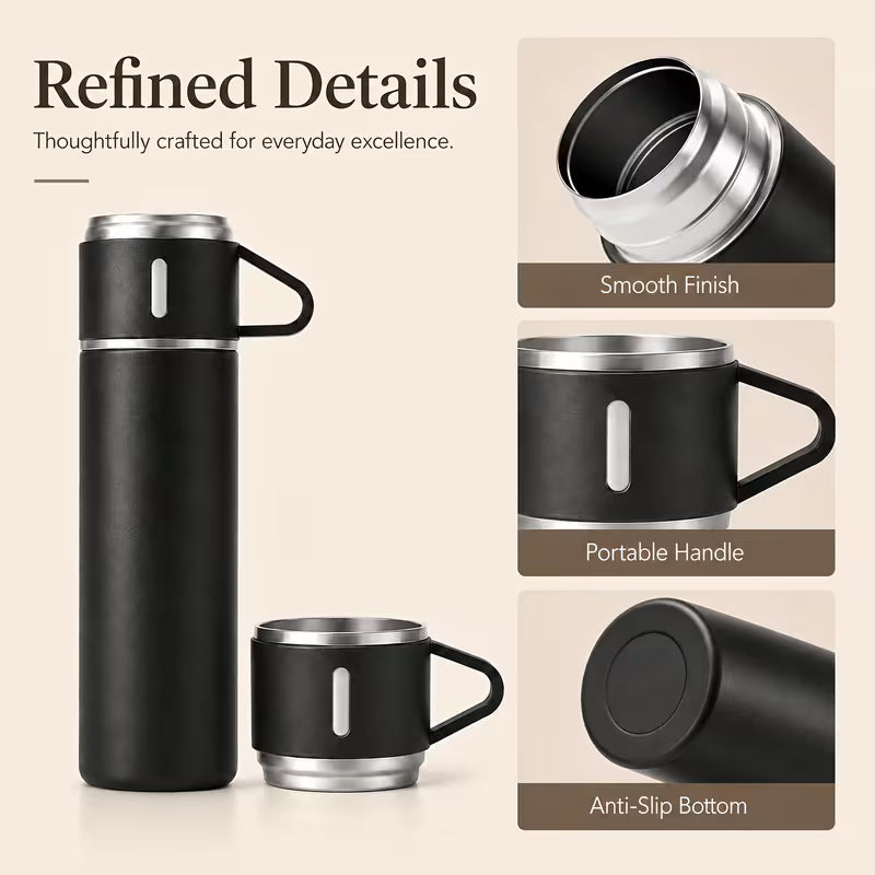 Signature Flask Set(Vacuum Flask & Cups)
