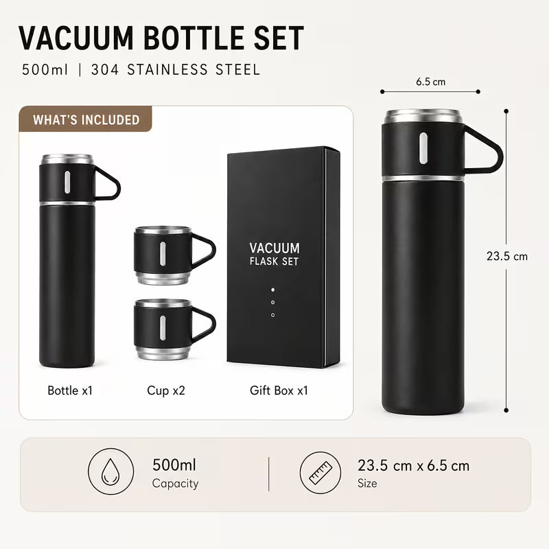 Signature Flask Set(Vacuum Flask & Cups)